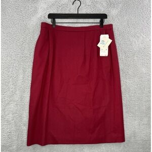 Vintage Pendleton Woolmark 100% Virgin Wool Red A-Line Skirt Sz 18 USA Made NEW